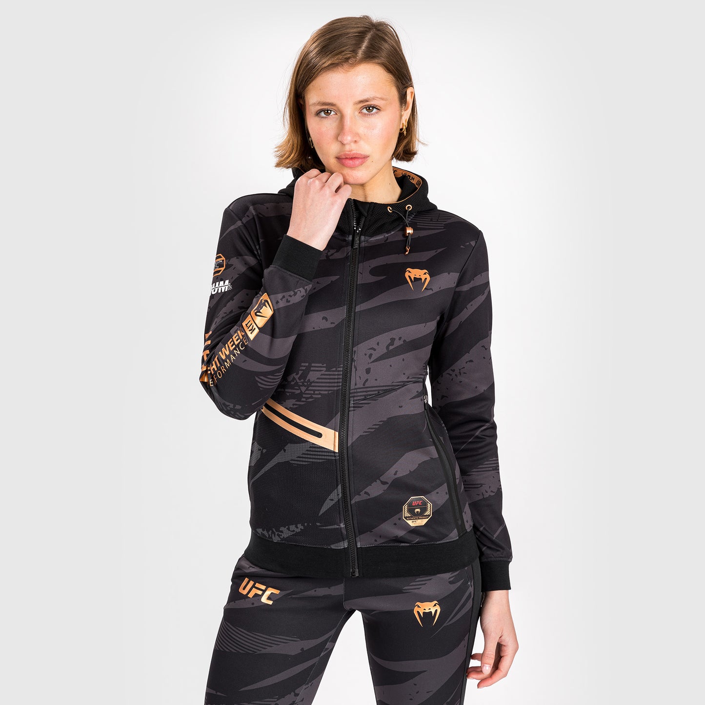 UFC Adrenaline by Venum Fight Week Felpa Con Cappuccio e zip da Donna - Urban Camo