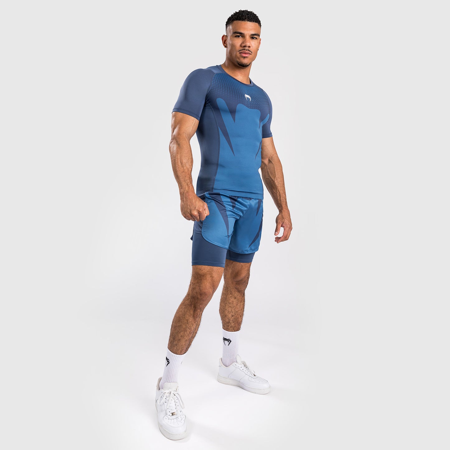 Venum Attack Rashguard a Maniche Corte da Uomo - Blu navy
