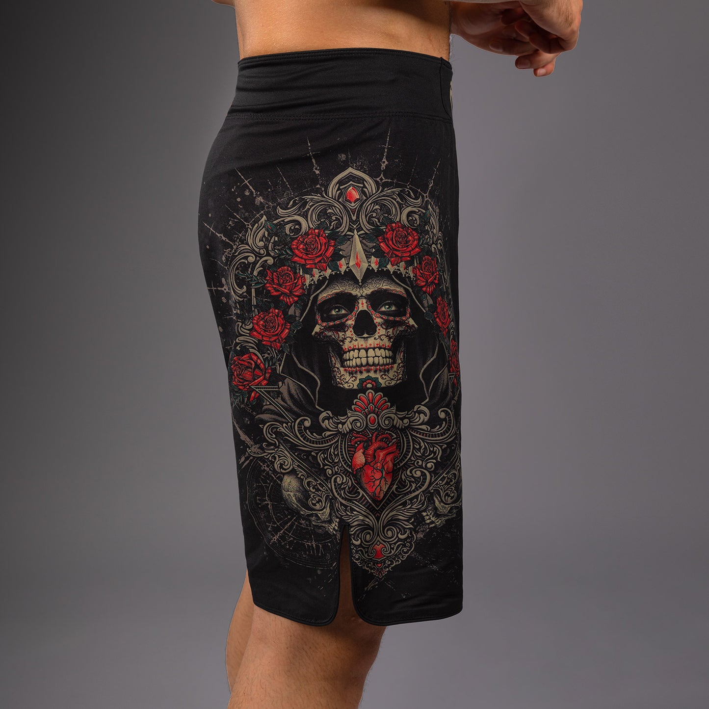 Venum Santa Muerte 5.0 Pantaloncini da Combattimento da Uomo - Nero Profondo/Oro