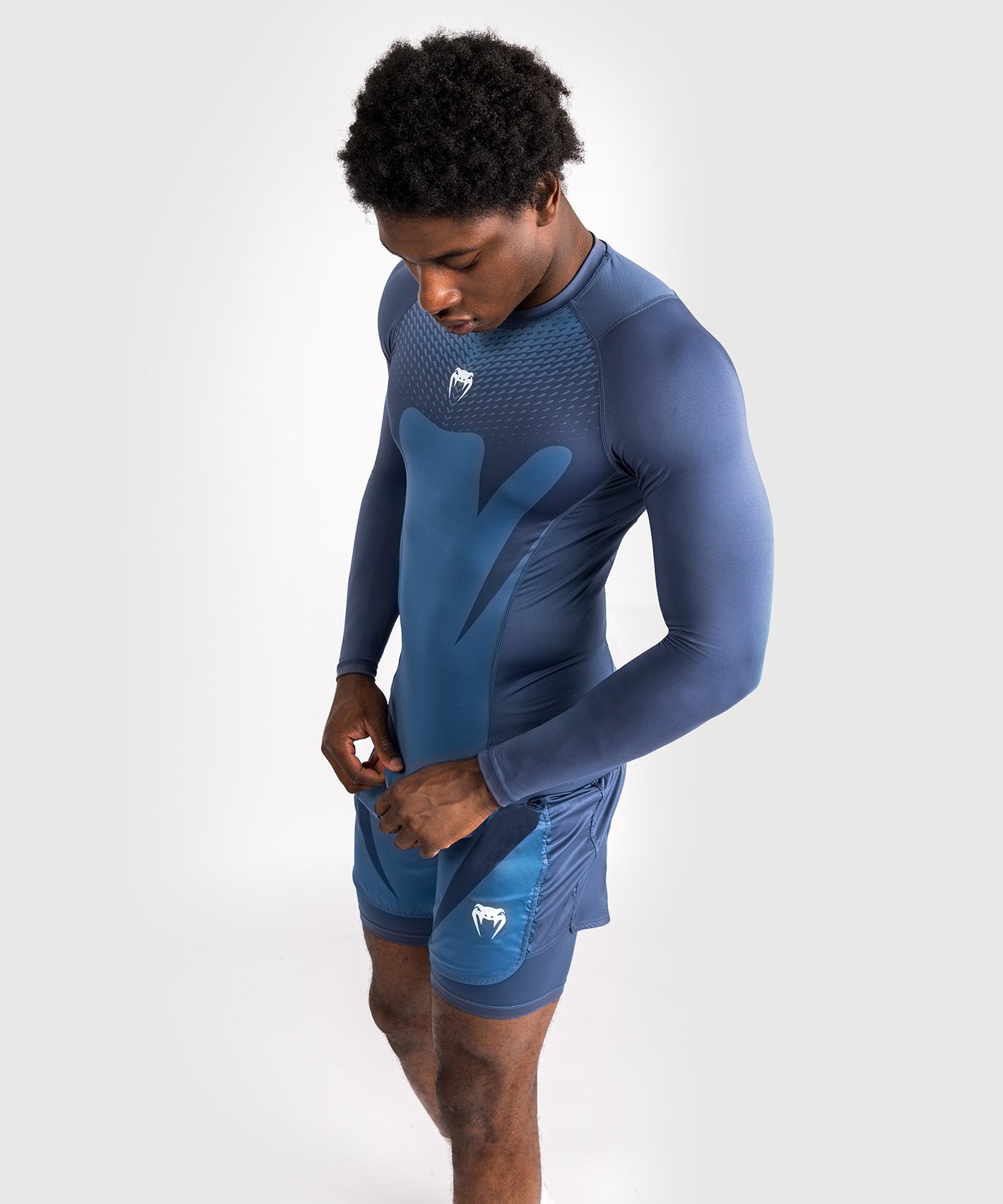 Venum Attack Rashguard a Maniche Lunghe da Uomo - Blu navy