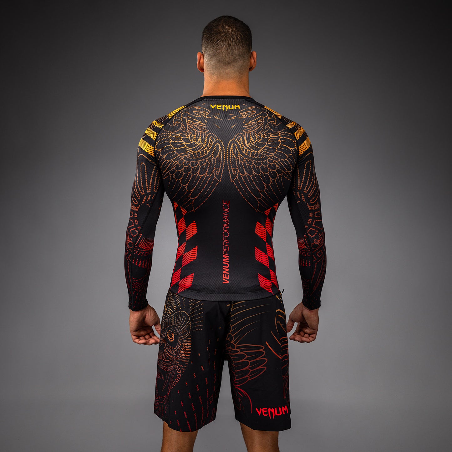 Venum Quetzal Fury Rashguard a Maniche Lunghe - Nero/Rosso Fury/Arancione