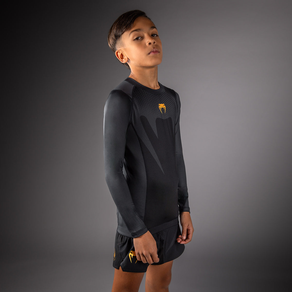 Venum Attack Rashguard a maniche lunghe per bambini - Nero/Oro