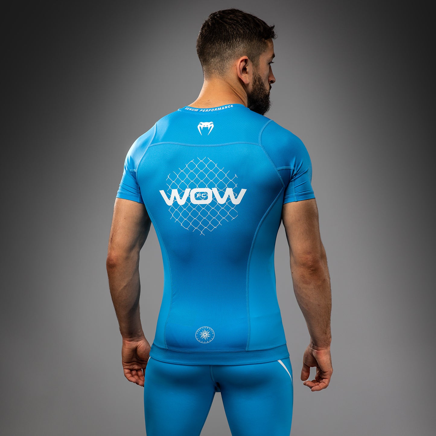 Venum x WOW FC Maglietta a Maniche Corte Rashguard - Blu Pacifico