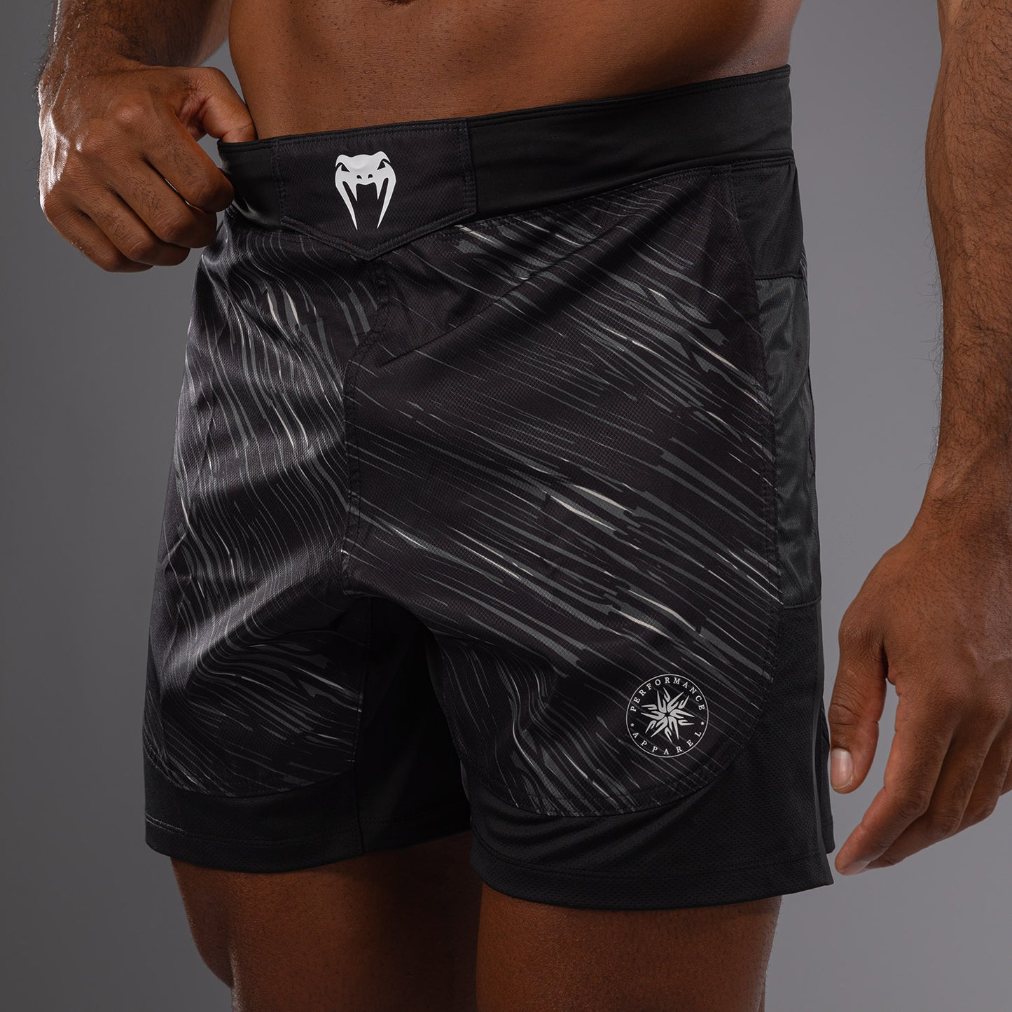 Venum Rapid Light Pantaloncini da combattimento - Nero/Grigio Tempesta