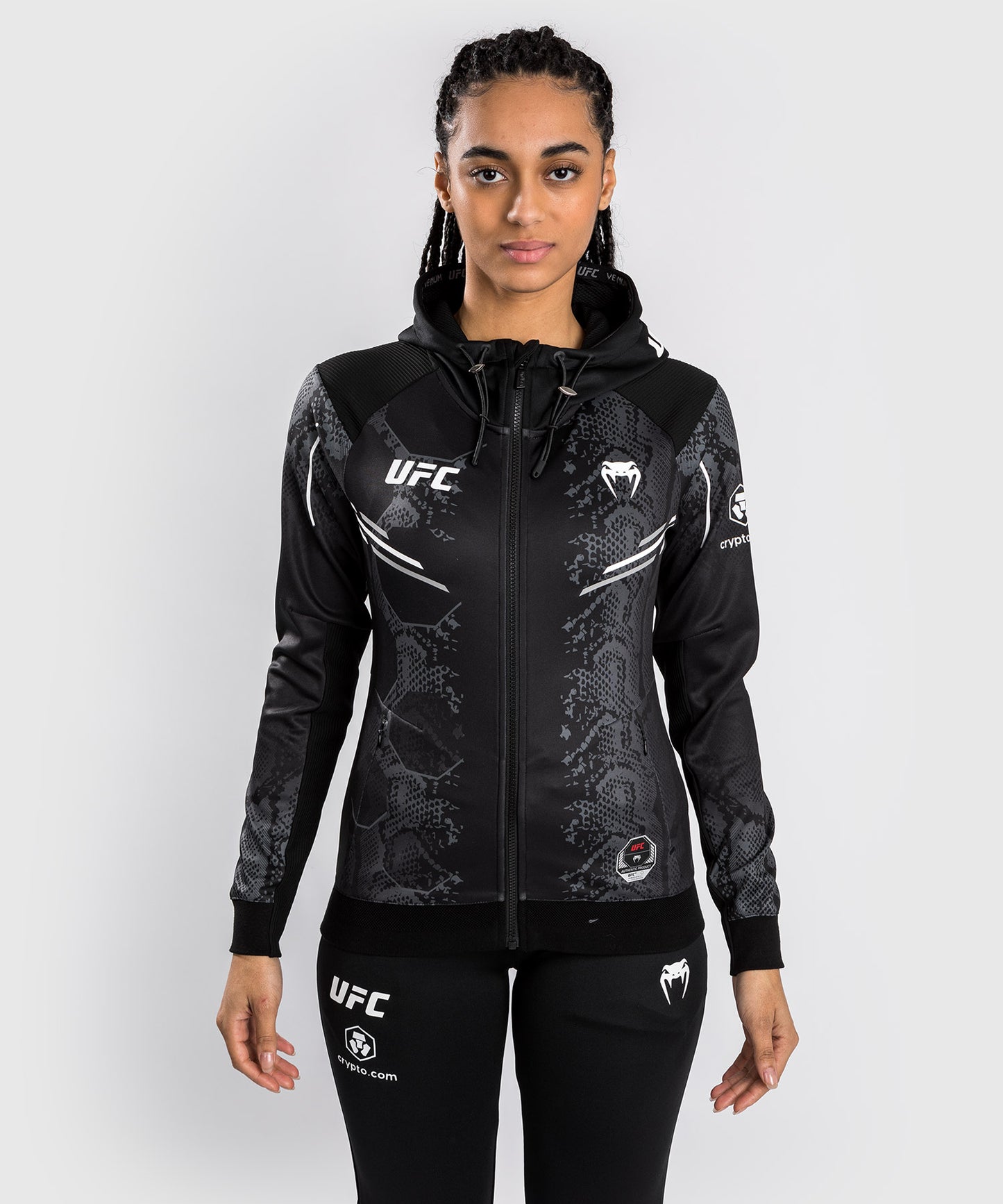 UFC Adrenaline by Venum Authentic Fight Night Felpa con cappuccio Walkout da Donna - Nero