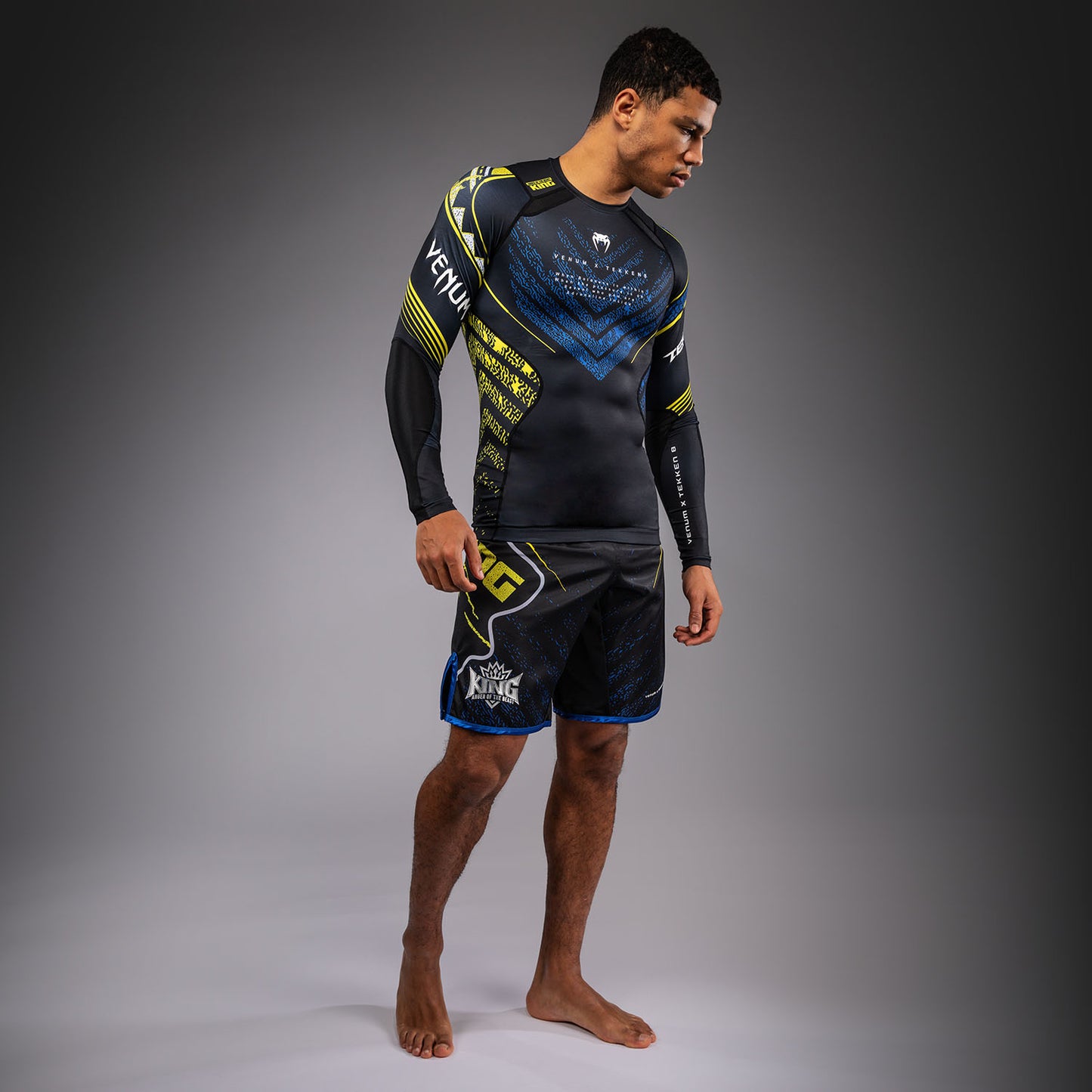 Venum x TEKKEN 8 Rashguard a Maniche Lunghe - King - Nero/Giallo