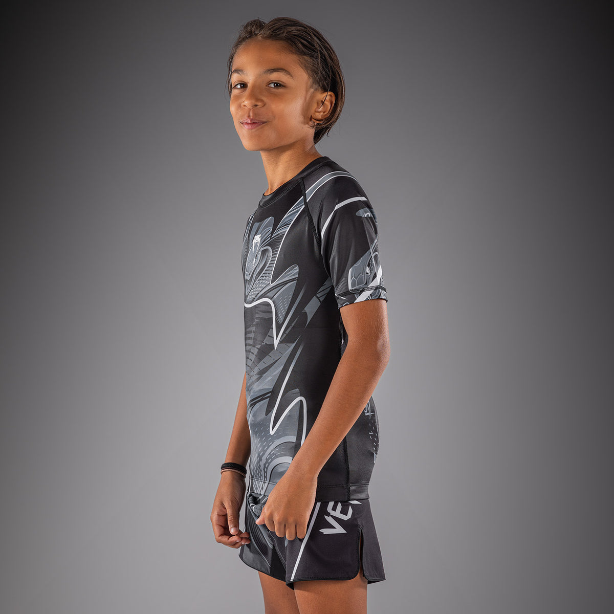 Venum Crimson Viper 2.0 Rashguard a maniche corte per bambini - Nero/Grigio