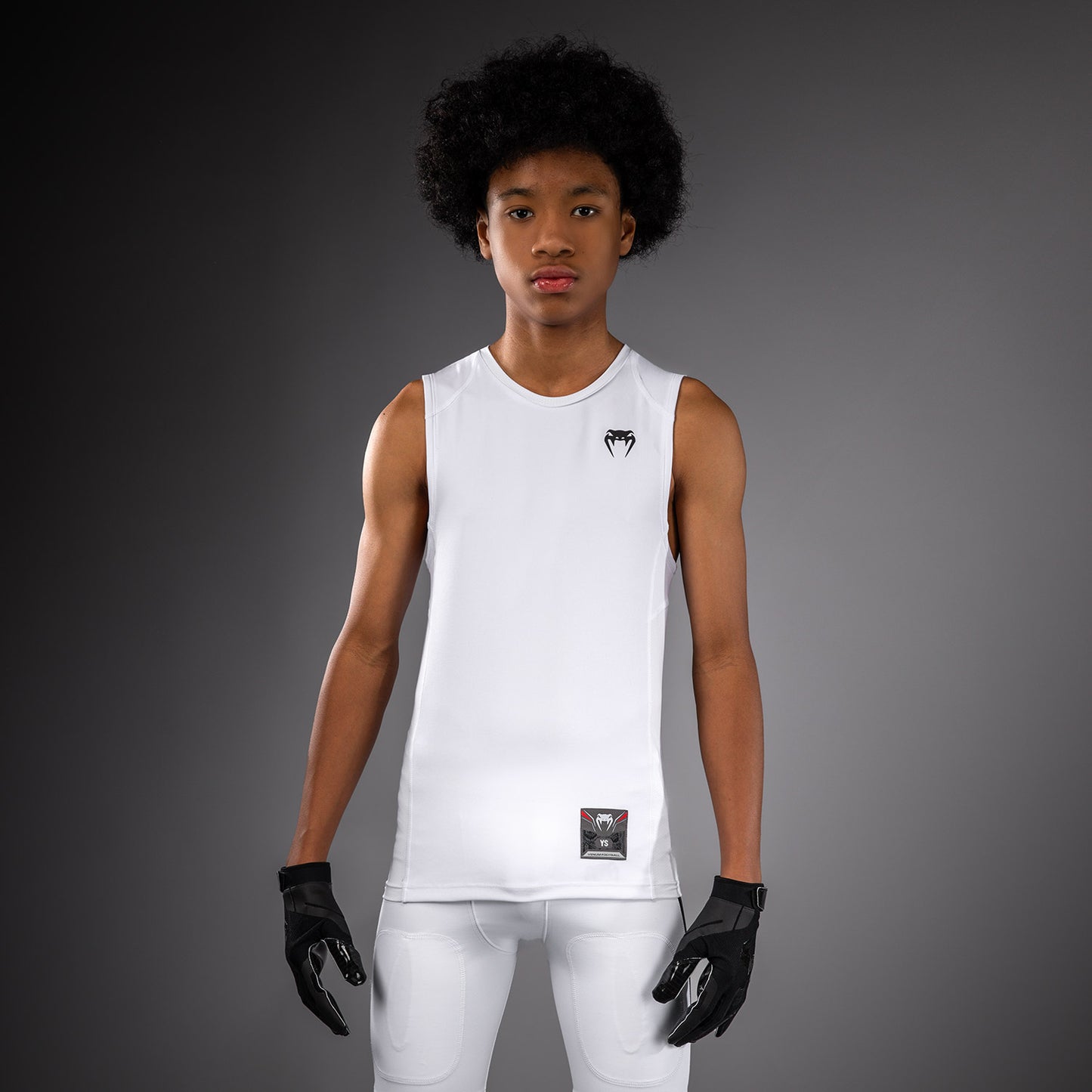 Venum Elite Football Maglietta a Compressione Senza Maniche Da Calcio per Bambini - Bianco