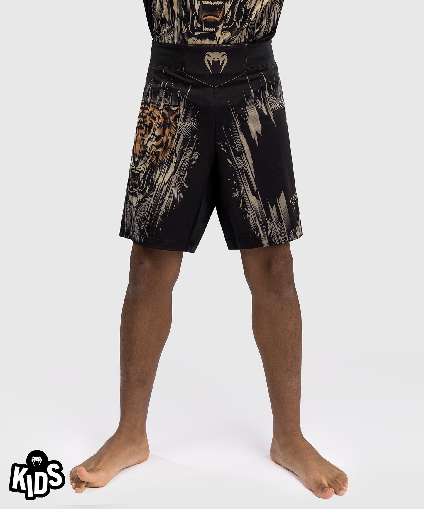 Venum Tiger Pantaloni da Combattimento Bambini - Nero/Arancione Neon