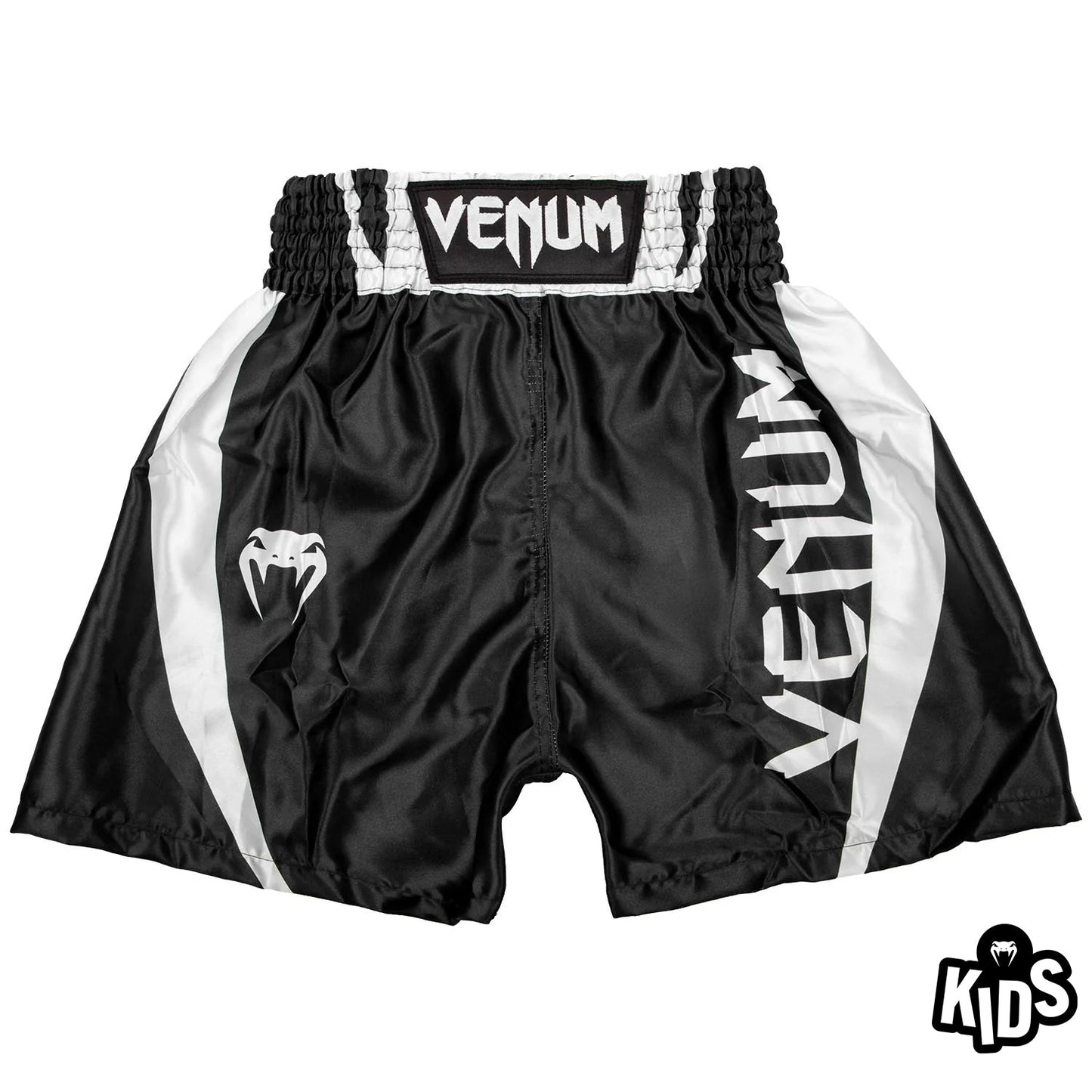 Pantaloncini da boxe Venum Elite bambino - Neri/Bianchi