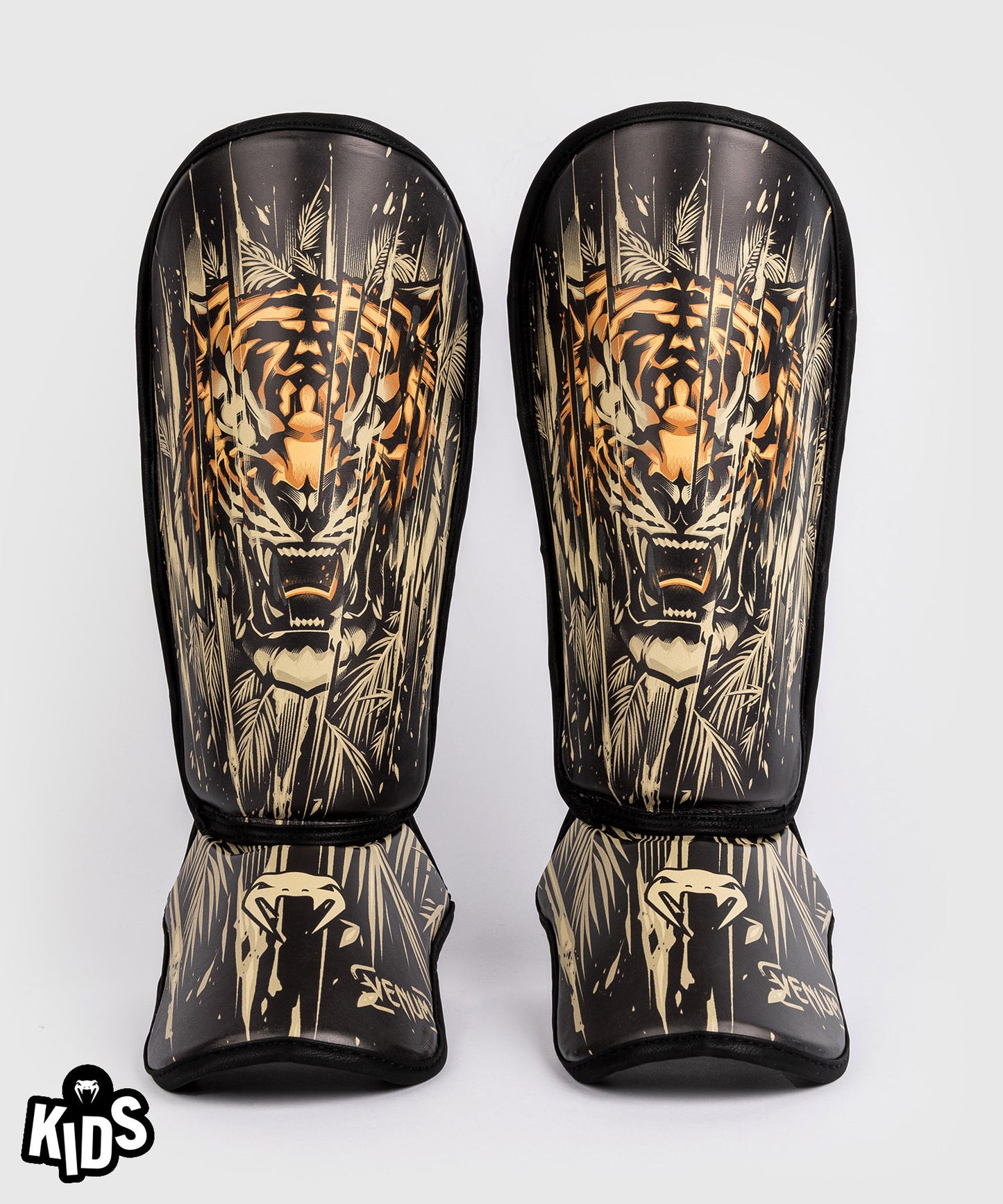 Venum Tiger Parastinchi Bambini - Nero/Arancione Neon