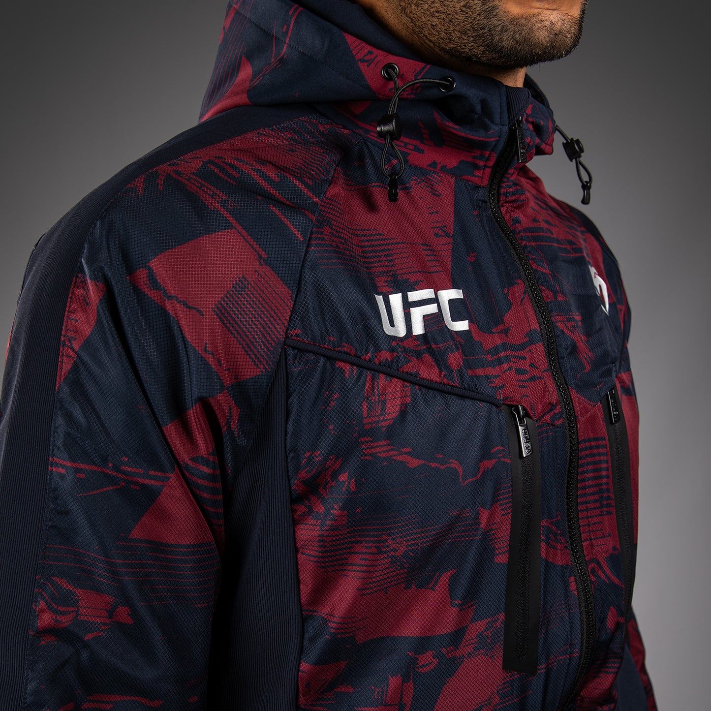 UFC Zenith by Venum Authentic Fight Week Felpa con zip Uomo - Blu navy/Bordeaux/Argento