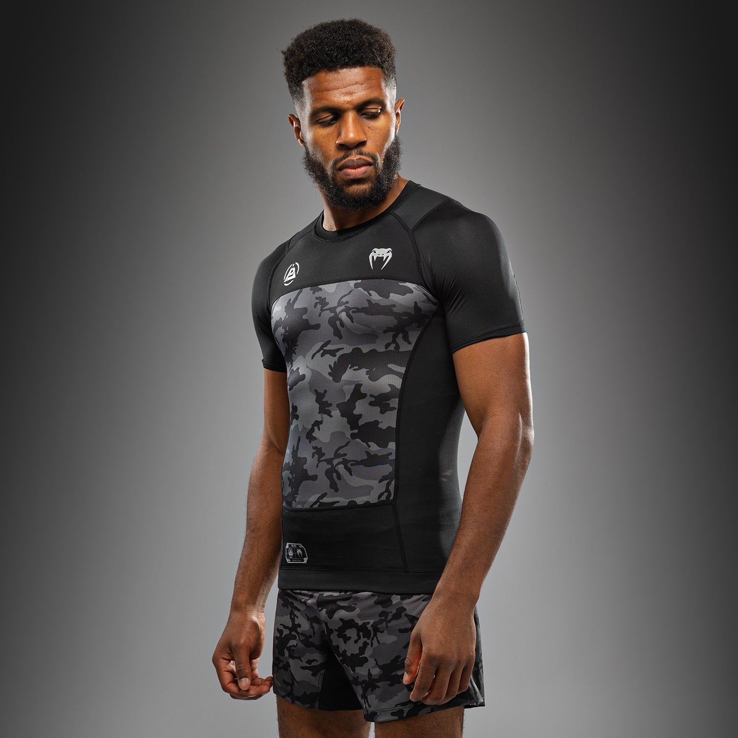 Venum x Polaris Maglia a Maniche Corte Rashguard - Nero/Grigio Tempesta