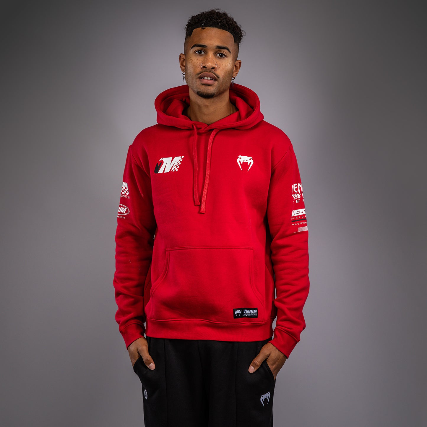 Venum Motorsport Felpa con Cappuccio - Rosso Racer