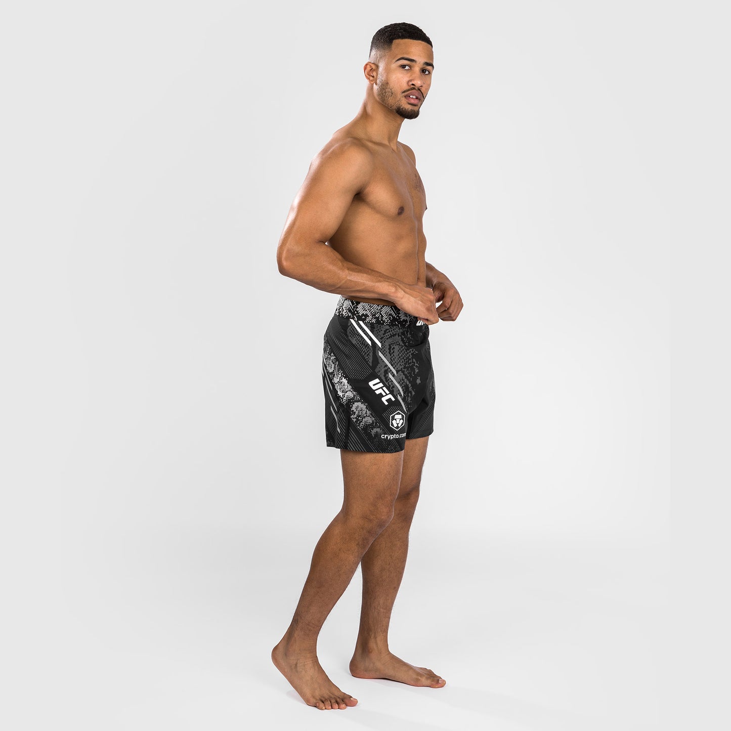 Pantaloncini da combattimento UFC Adrenaline by Venum personalizzati Authentic Fight Night Uomo - Short Fit – Nero