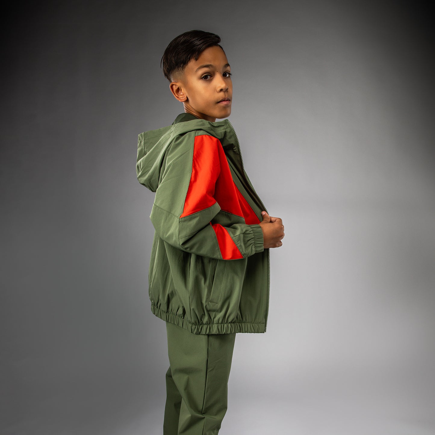 Venum Vectra Giacca da Track per Bambini - Verde Militare/Arancio
