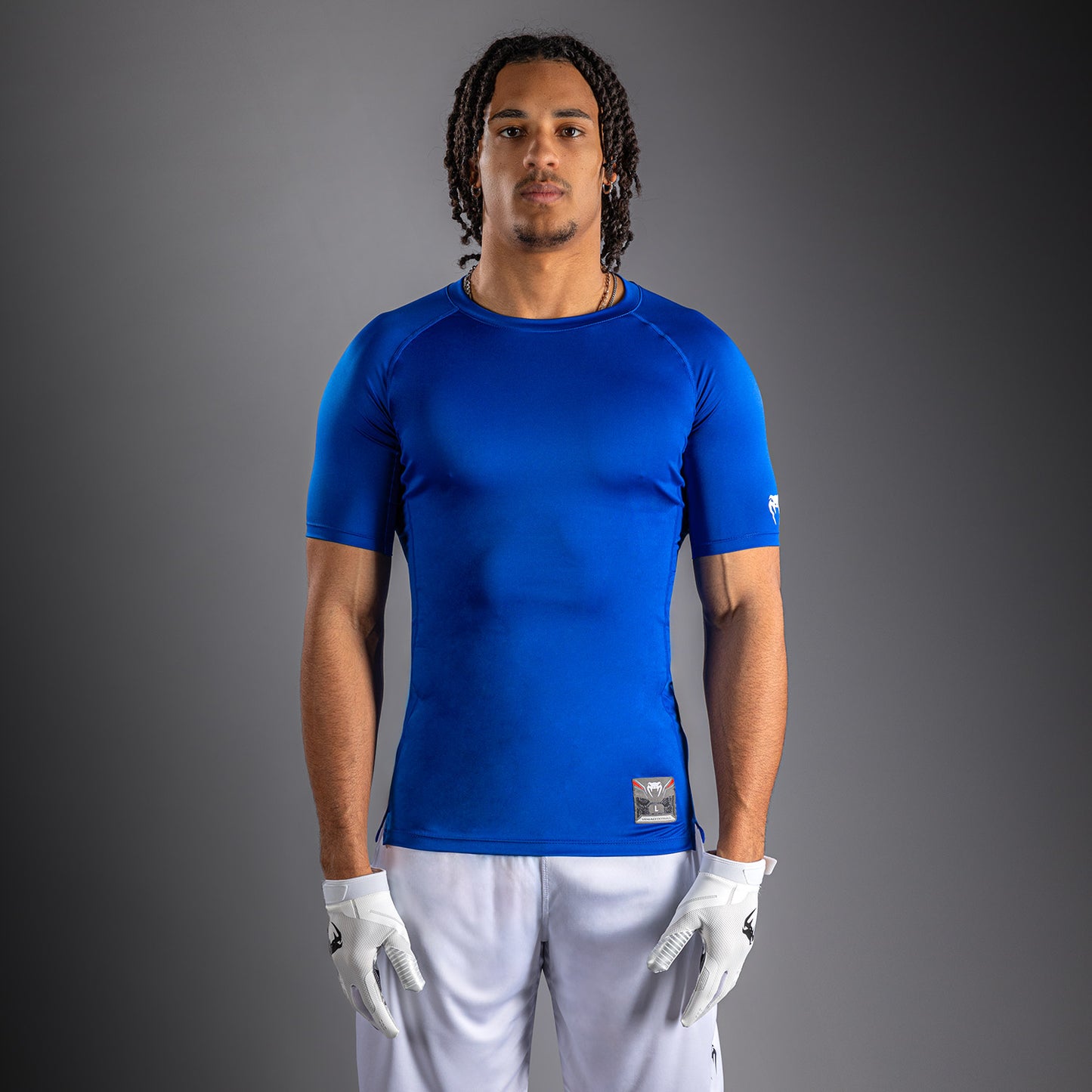 Venum Lineup Maglietta a Compressione a Maniche Corte Royal - Blu/Bianco