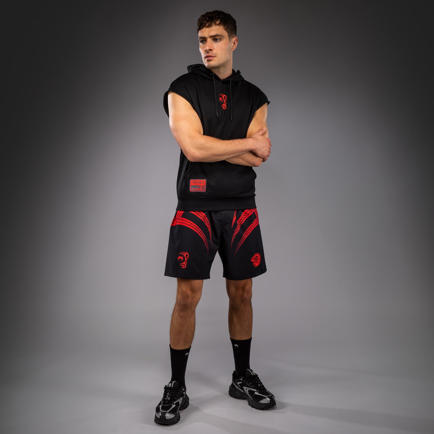 Venum x Mike Tyson Tiger Felpa senza maniche - Nero profondo/Rosso intenso