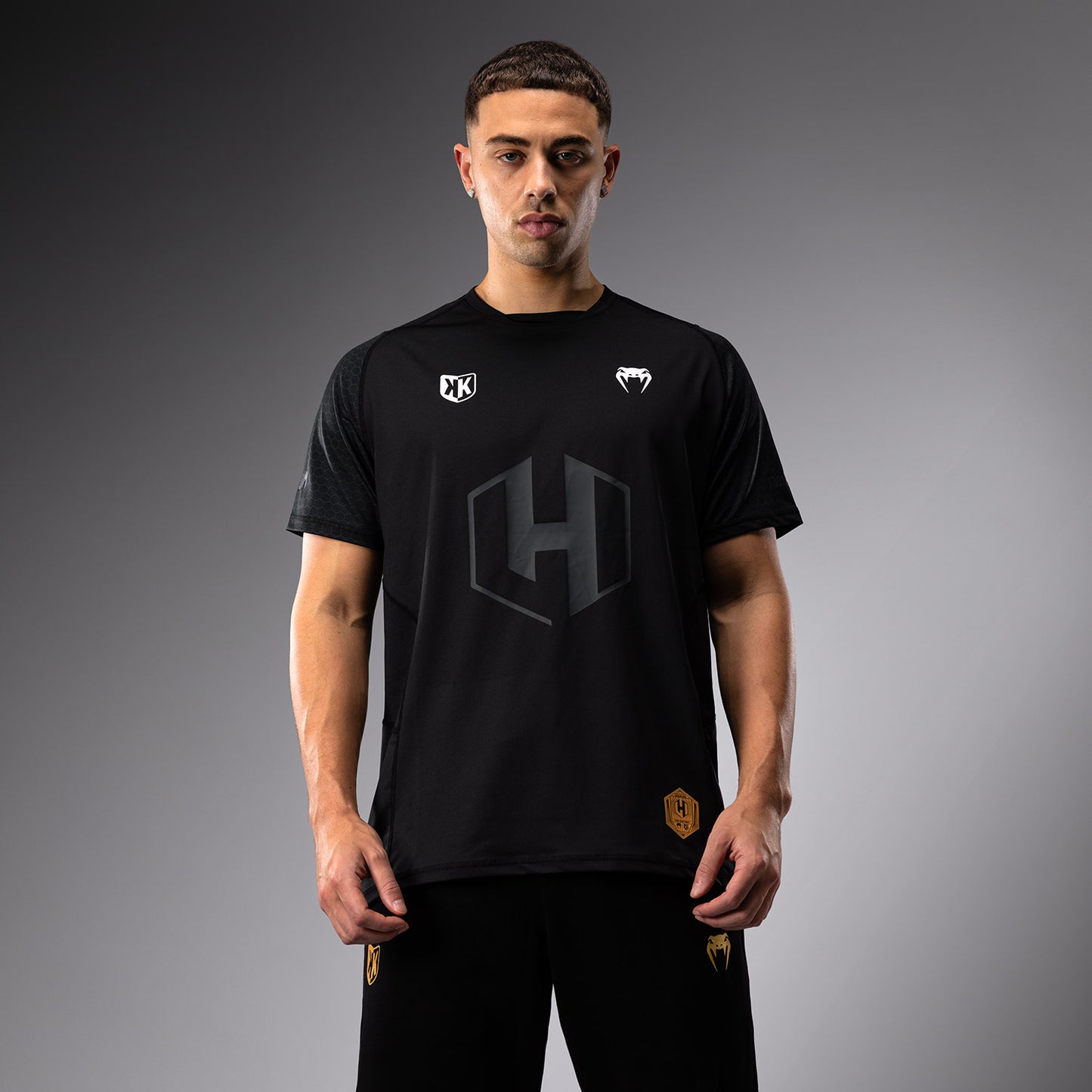 FK x Venum Hexagone MMA Maglietta Dry Tech - Nero/Oro