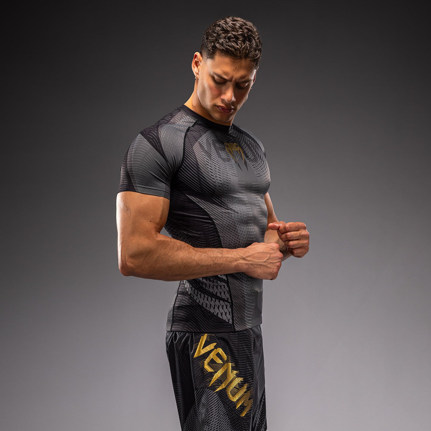 Venum Galactic 3.0 Rashguard a Maniche Corte - Nero/Oro