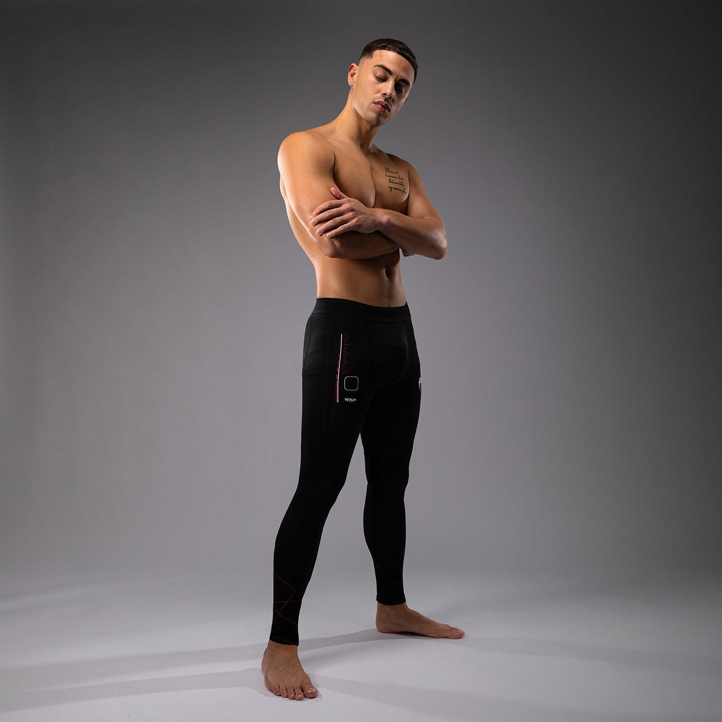 Venum Tactical XT Pantaloni a compressione - nero/rosso fuoco