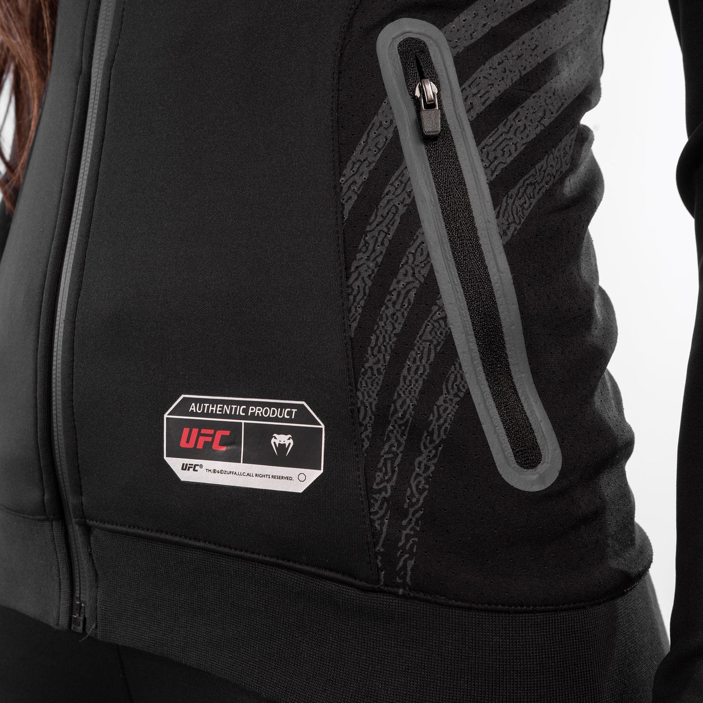 Felpa Con Cappuccio Walkout Donna Personalizzata UFC Venum Authentic Fight Night - Nero