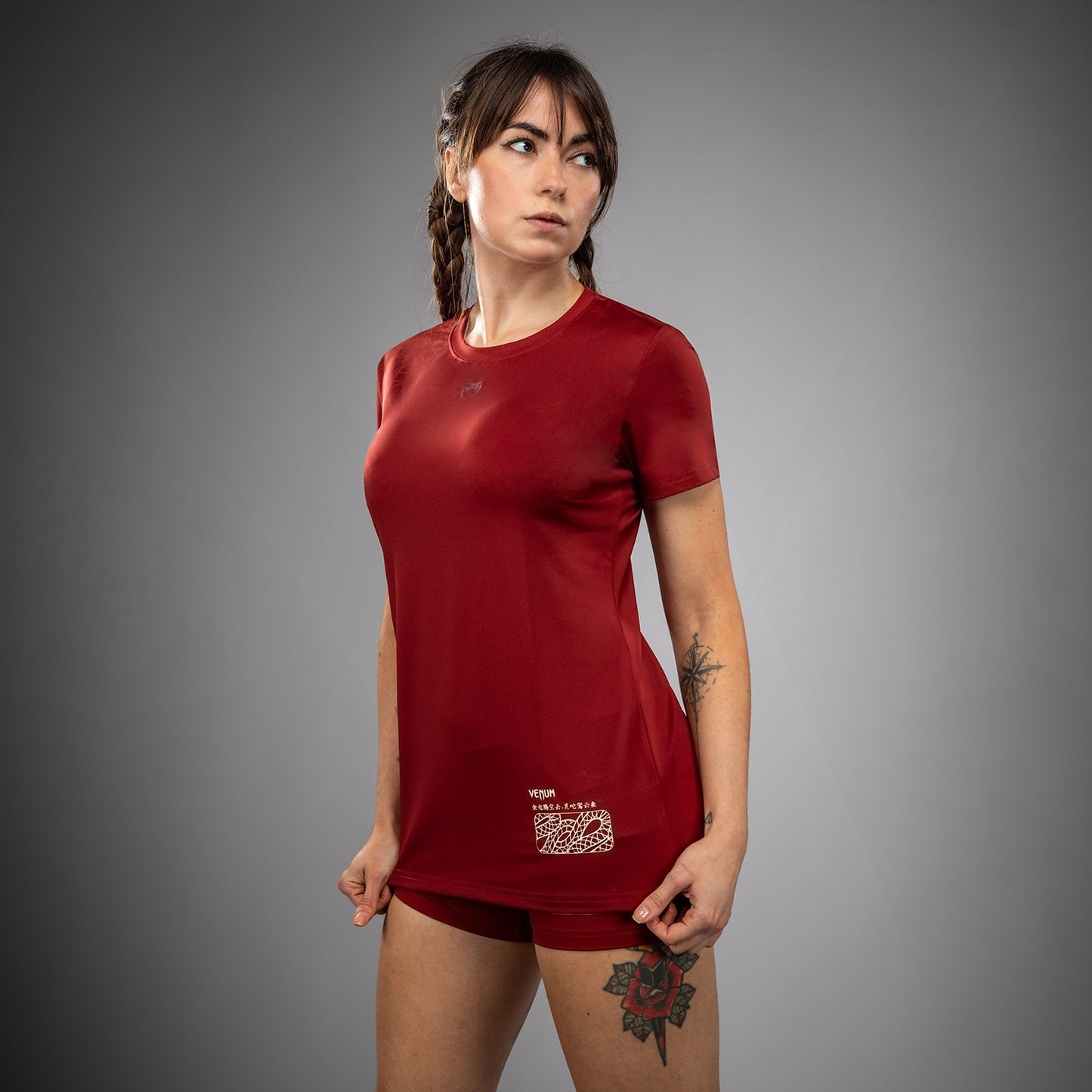 Venum Serpenti T-Shirt Dry-Tech Donna – Borgogna/Avorio