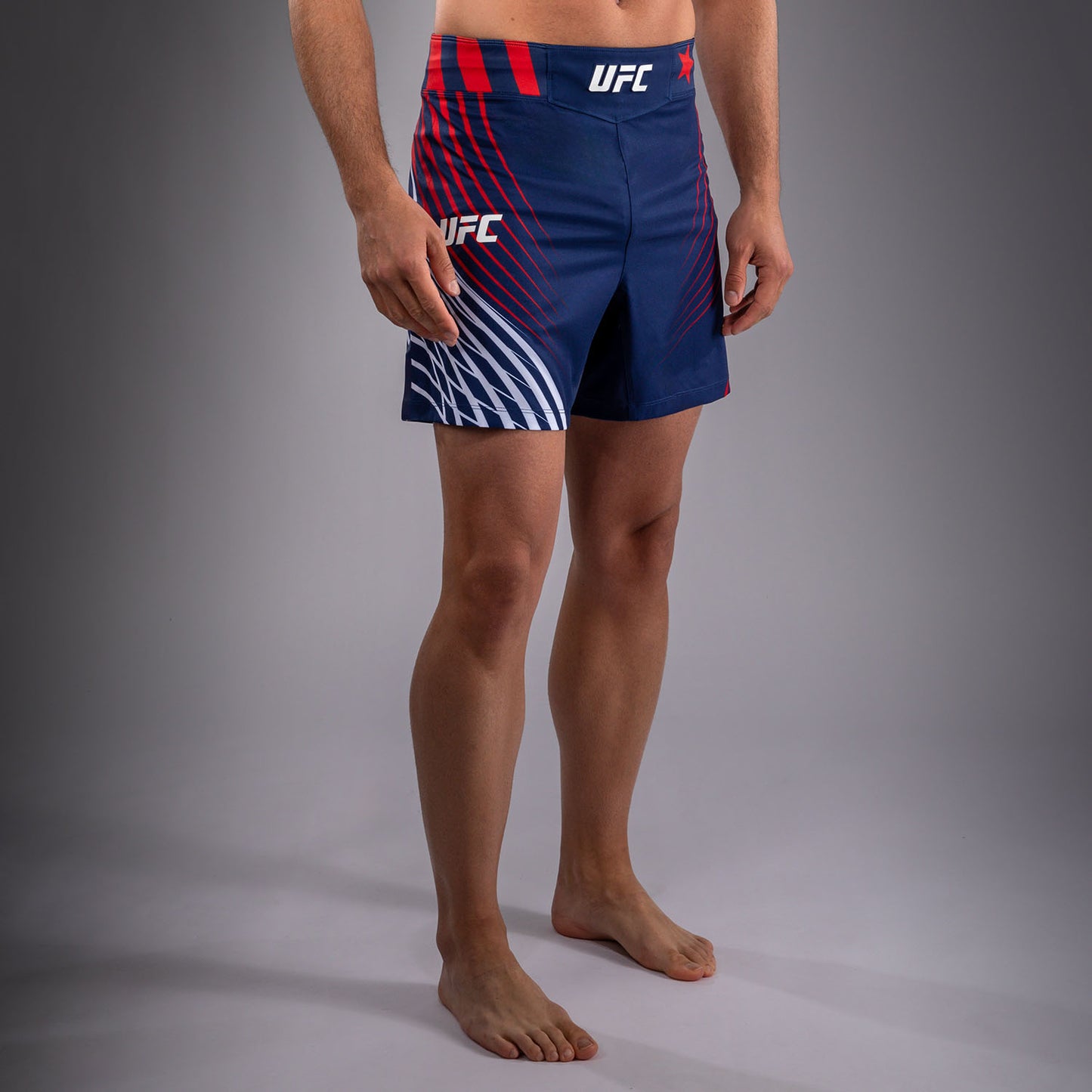 Official UFC Freedom 250 by Venum Personalizzato Authentic Fight Night Pantaloncini da combattimento taglio corto da uomo - Blu