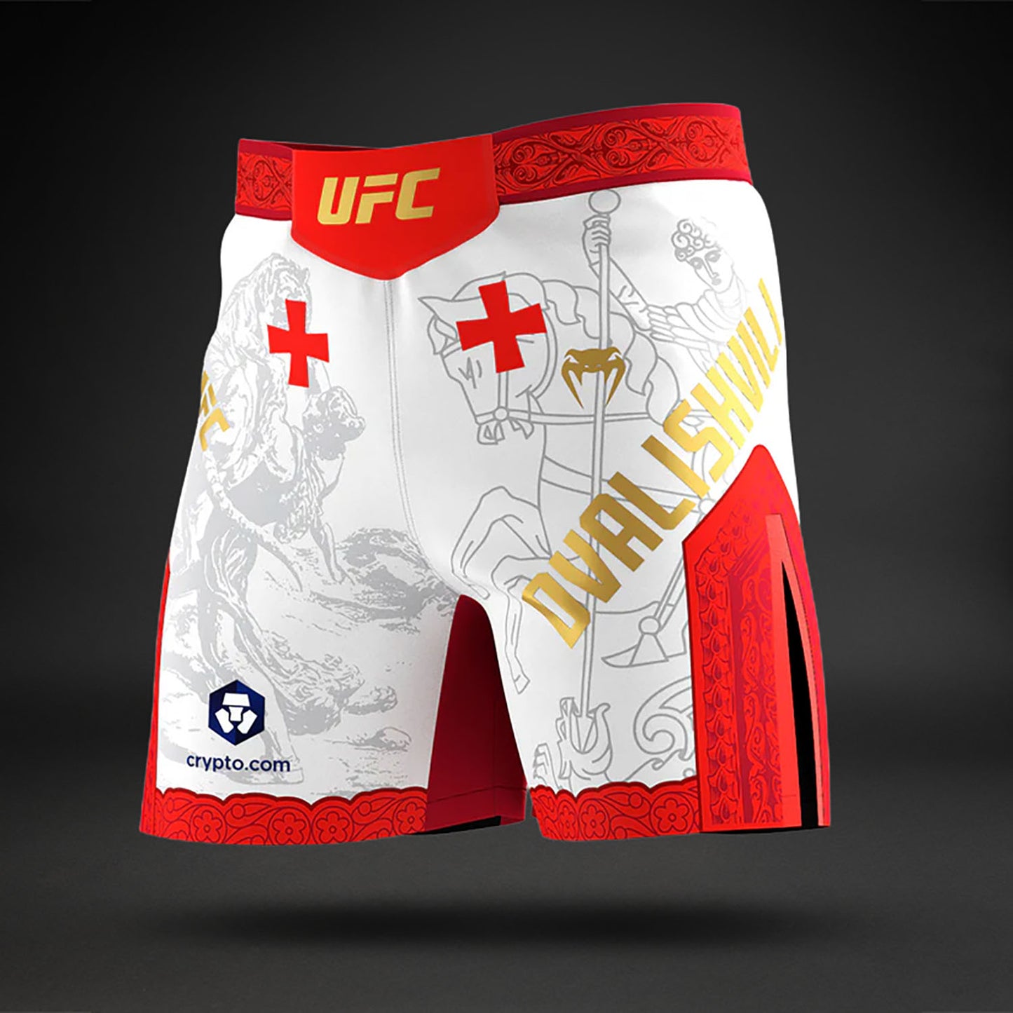 UFC Unrivaled by Venum Merab Dvalishvili Pantaloncini da combattimento Uomini - Bianco/Rosso