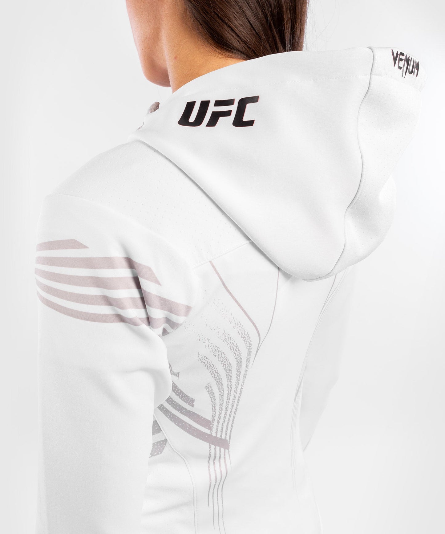 Felpa Con Cappuccio Walkout Donna Personalizzata UFC Venum Authentic Fight Night - Bianco