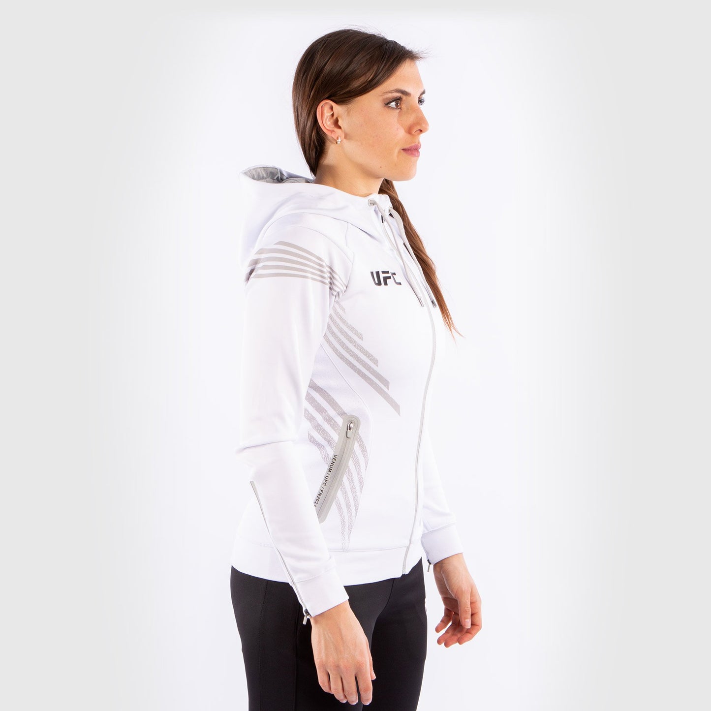 Felpa Con Cappuccio Walkout Donna Personalizzata UFC Venum Authentic Fight Night - Bianco