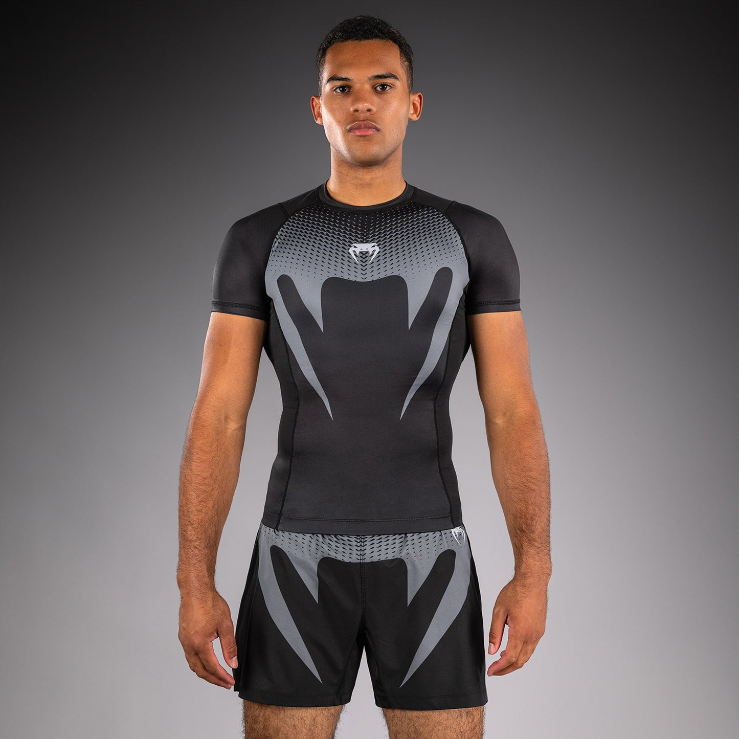 Venum No Gi Rashguards - Nero/Grigio Argento
