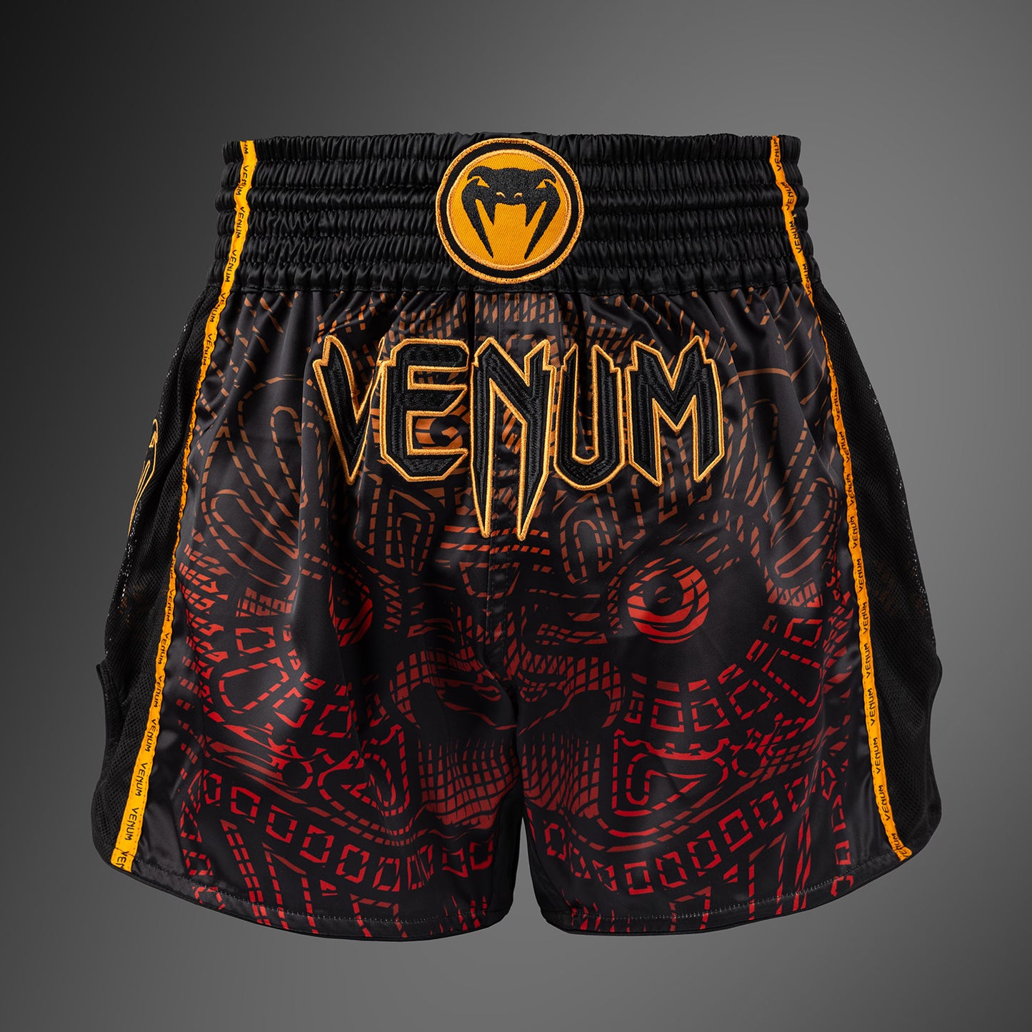 Venum Quetzal Fury Pantaloncini Muay Thaï - Nero/Rosso Fury/Arancione