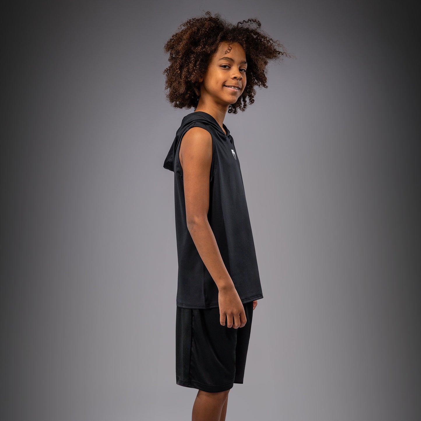 Venum Elite Felpa con Cappuccio Senza Maniche Dry-Tech per Bambini - Nero