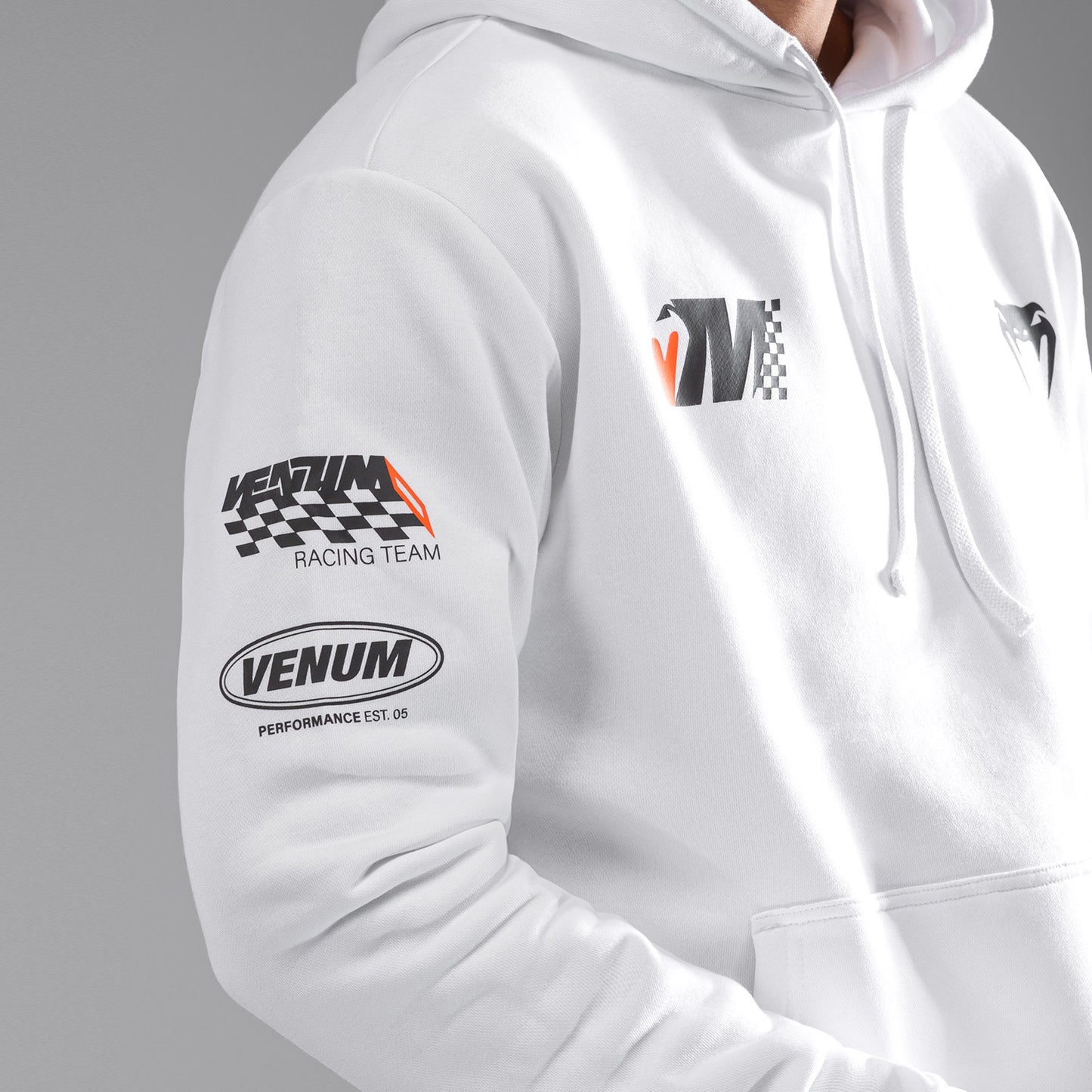 Venum Motorsport Felpa con Cappuccio - Bianco Neve