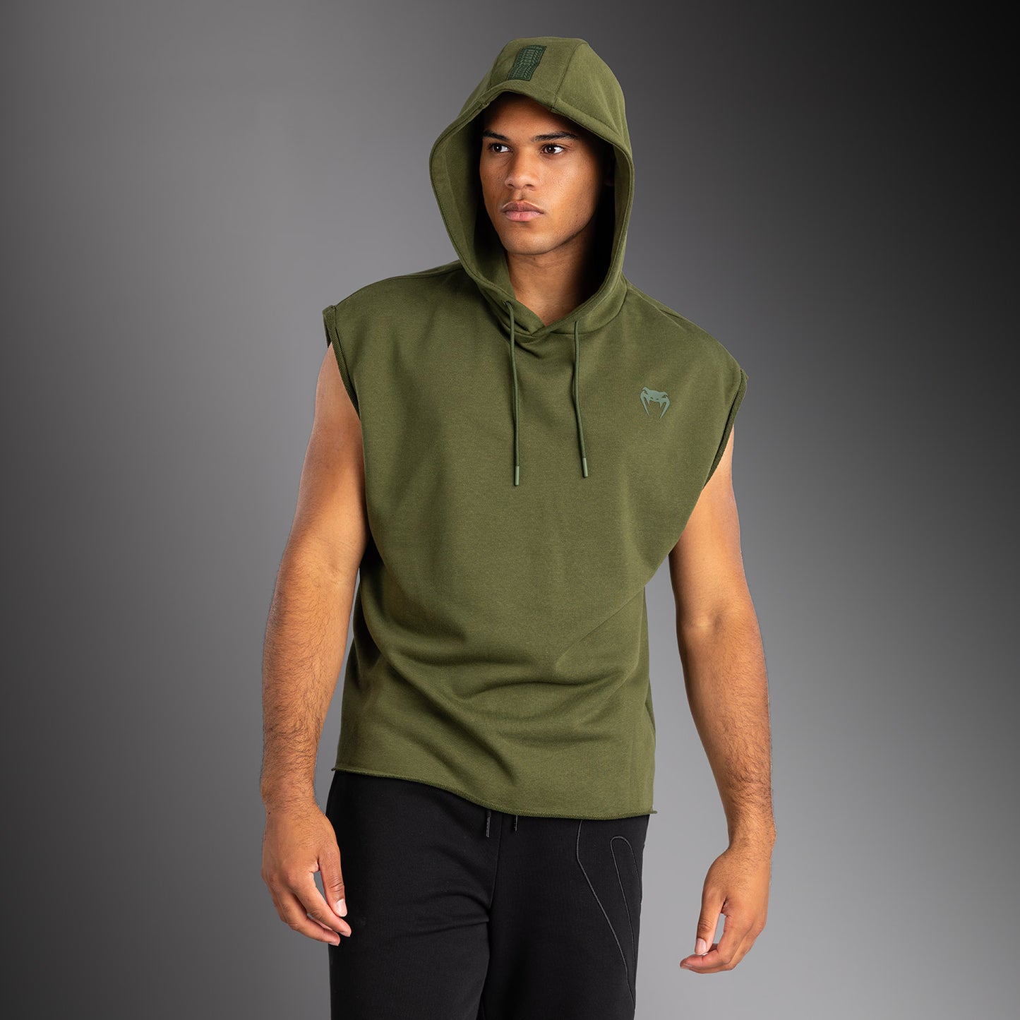 Venum Divide Felpa con Cappuccio Senza Maniche - Verde Militare
