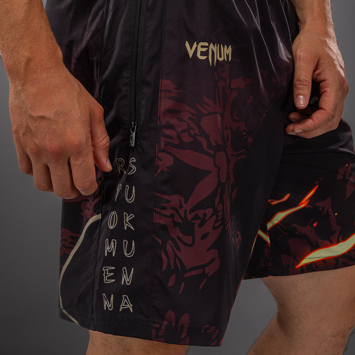 Jujutsu Kaisen x Venum Sukuna Pantaloncini da Allenamento – Nero/Beige Chiaro