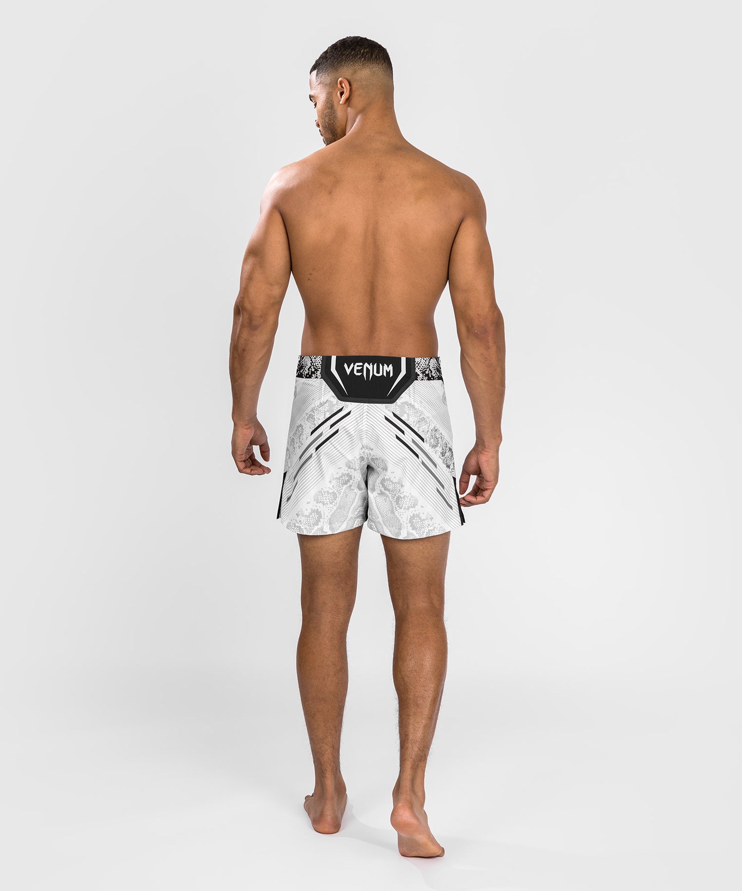 Pantaloncini da combattimento UFC Adrenaline by Venum personalizzati Authentic Fight Night Uomo - Short Fit – Bianco