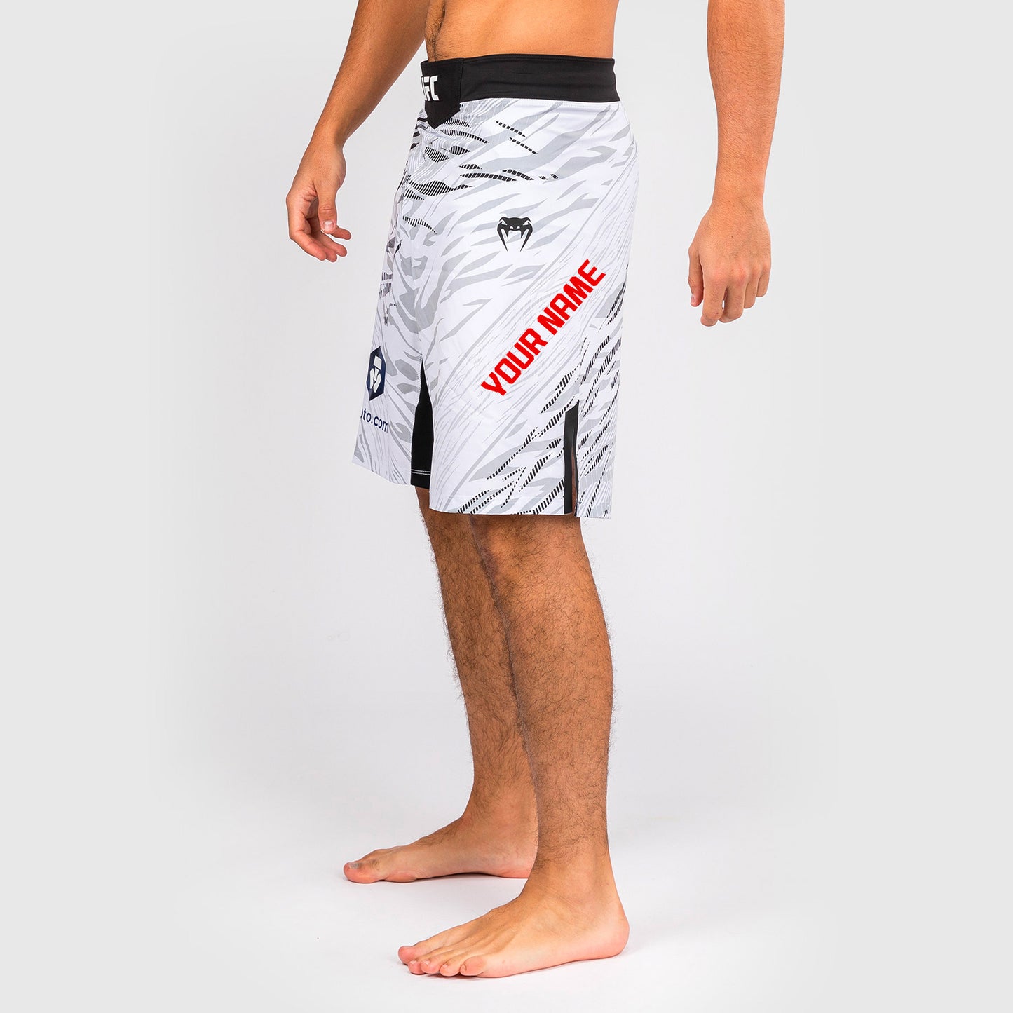 UFC Fusion by Venum Personalizzati Authentic Fight Night Shorts da Lotta per Uomo - Fit Largo - Bianco