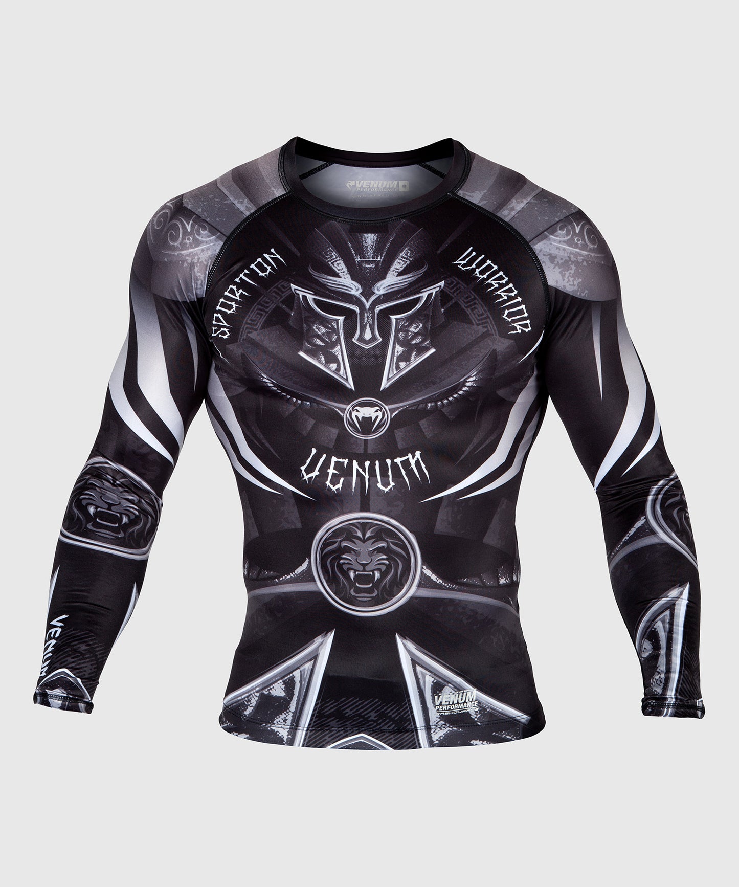 Rashguard Venum Gladiator 3.0 - Nera/Bianca - Maniche lunghe