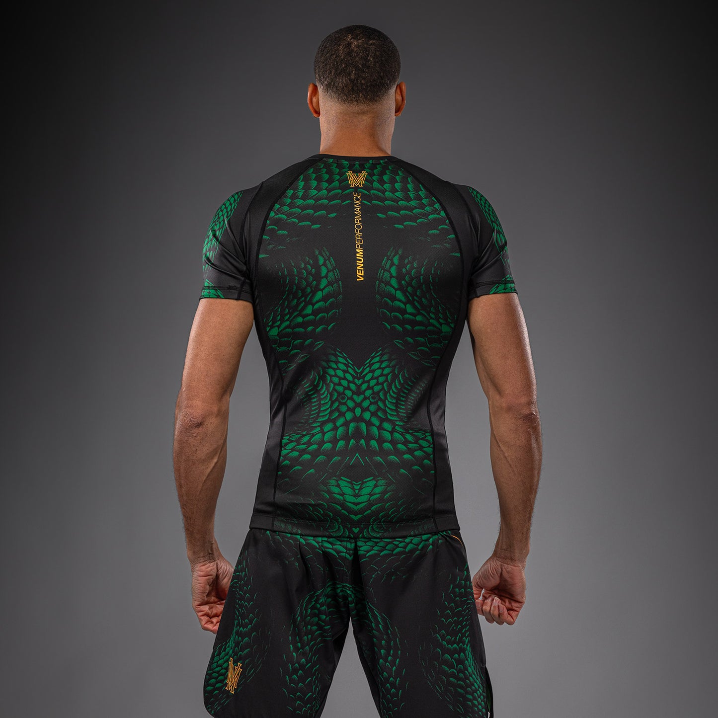 Venum Matupa Rashguard a Maniche Corte - Nero/Verde/Oro