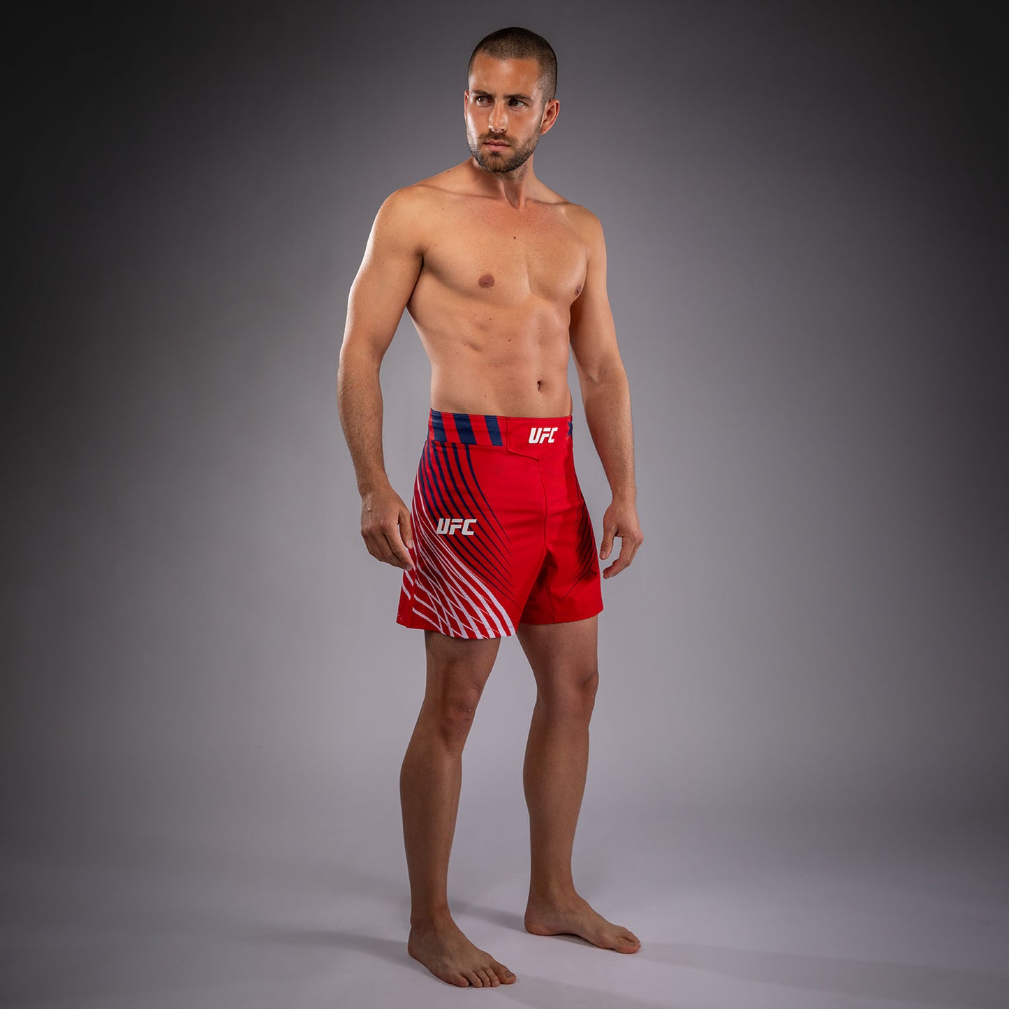 Official UFC Freedom 250 by Venum Personalizzato Authentic Fight Night Pantaloncini da combattimento taglio corto da uomo - Rosso