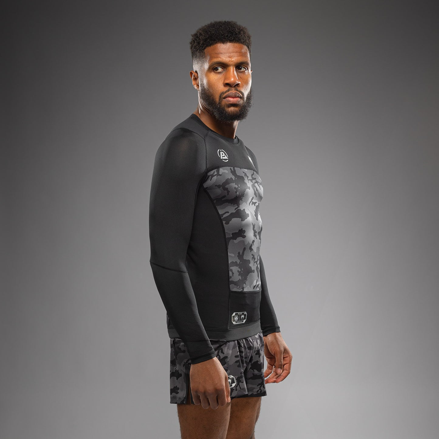 Venum x Polaris Maglia a Maniche Lunghe Rashguard - Nero/Grigio Tempesta