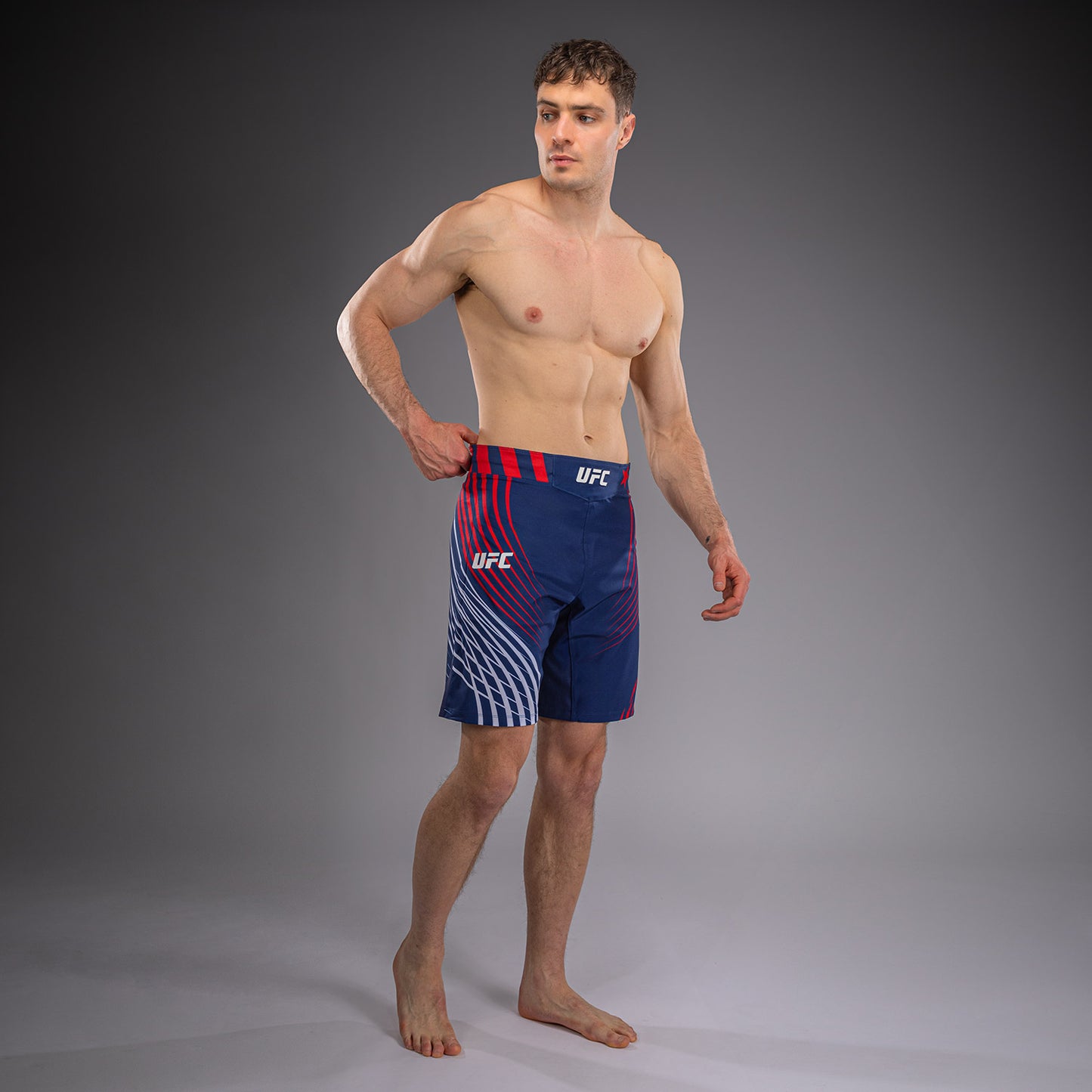 Official UFC Freedom 250 by Venum Personalizzato Authentic Fight Night Pantaloncini da combattimento taglio lungo da uomo - Blu