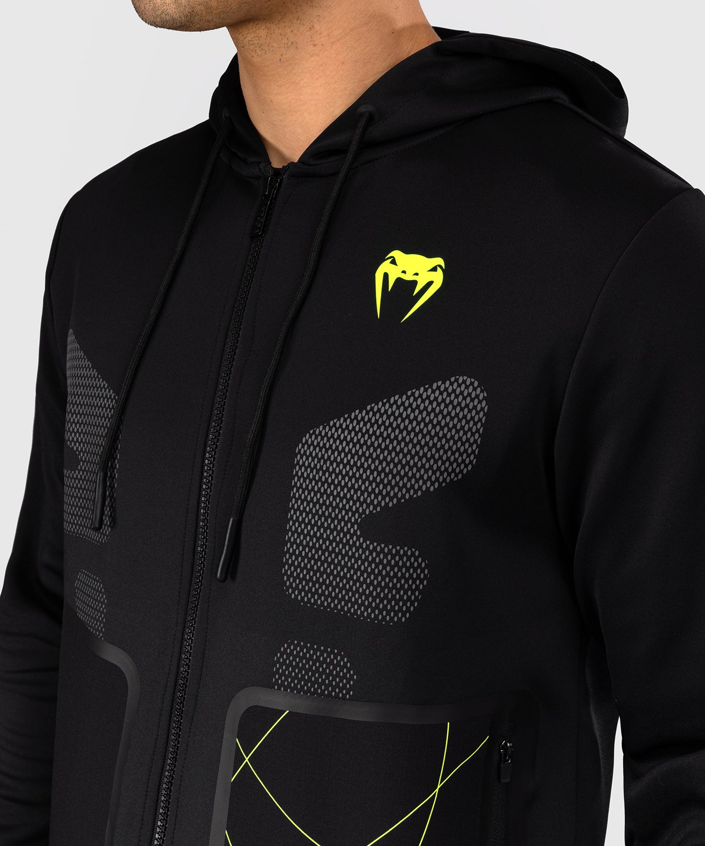 Venum Training Camp 4.0 Felpa con cappuccio con zip intera - Nero/Neo Green