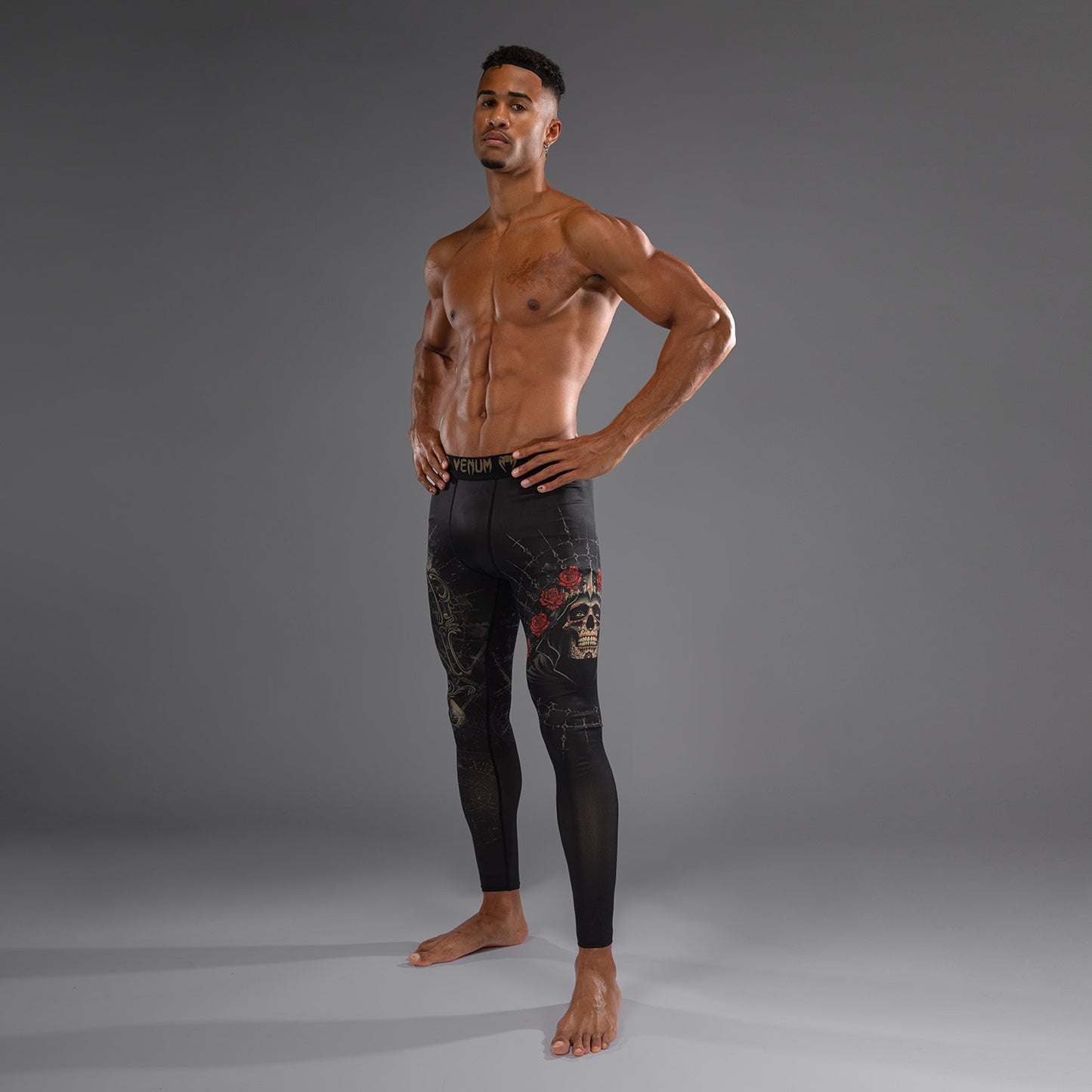 Venum Santa Muerte 5.0 Pantaloni a compressione - Nero Profondo/Oro