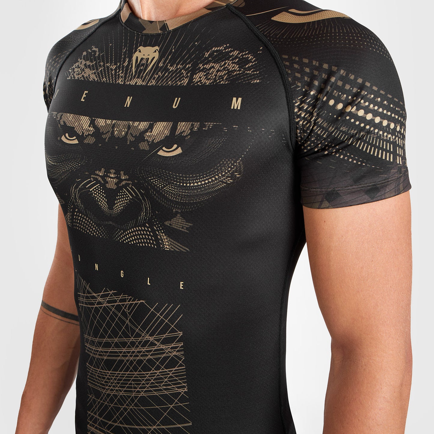 Venum Gorilla Jungle Rashguard a maniche corte -  Sabbia/Nero