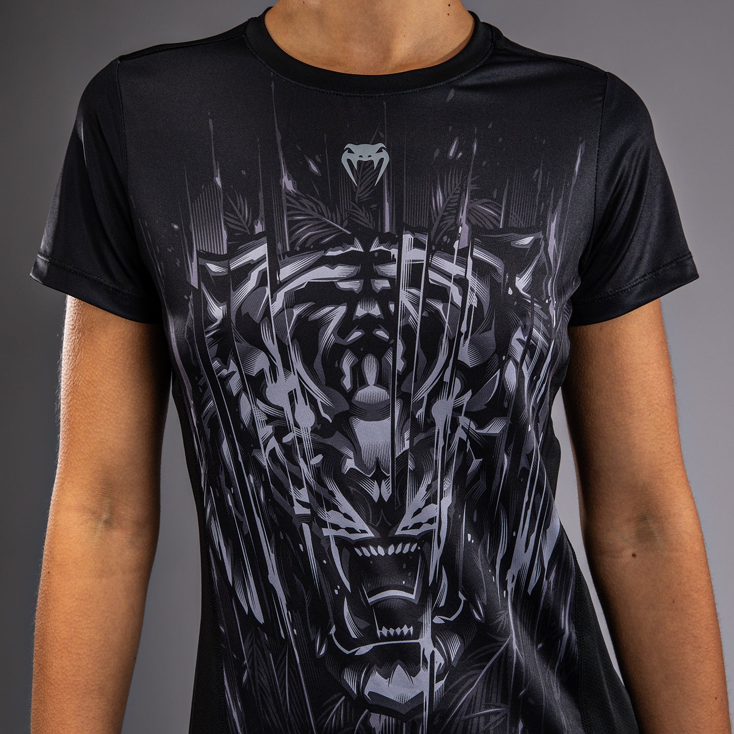 Venum Tiger Maglietta Dry-Tech Donna - Nero/Argento