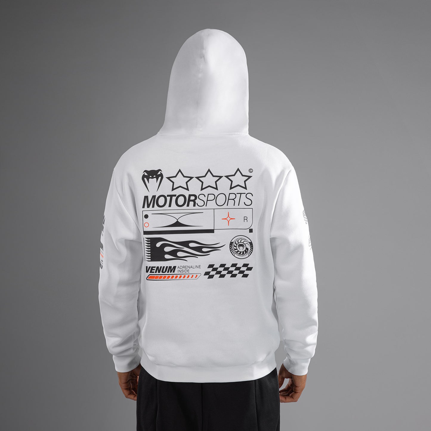Venum Motorsport Felpa con Cappuccio - Bianco Neve