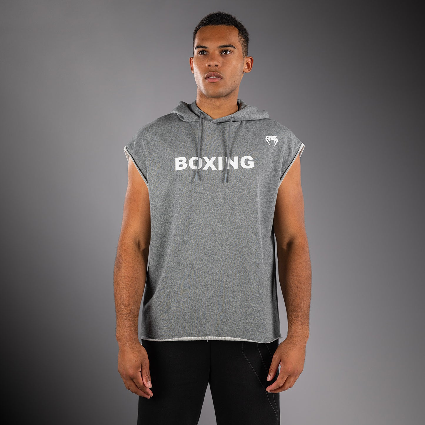 Venum Boxing VT Felpa con Cappuccio Senza Maniche – Grigio Mélange